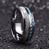 Men's 8mm Tungsten Blue Meteorite Inspired Inlay Comfort-Fit Wedding Band